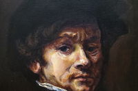 <유화기법>,나지혜,'렘브란트 자화상',유화, 34.8x27.3