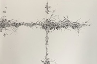 <기초소묘>,배찬옥,'이끼',화첩에 먹 56x20