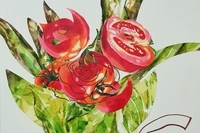 <기초소묘>,송유민,'꽃',수채화,35×20cm