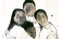 <수묵화>, 김은성, '사람들2', 종이에수묵, 72x90