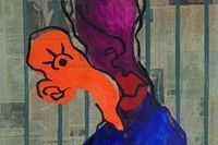 <유화기법2>,차예은,'I',Mixed media, 72.7×60.6cm