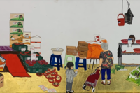 <채색화>, 박채린, 장지에채색, 금박, 152×30