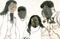 <수묵화>, 김은성, '사람들', 종이에수묵, 72x90