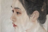  <소묘>, 윤지원, 공필화, 장지에 수묵채색, 39.7x52cm