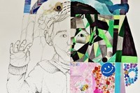 <드로잉1>, 배예진, 21-00, 아크릴, 수성재료, 스티커, 468x636mm