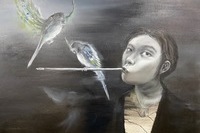 <소재와 기법>, 홍정수, 몰입, 유화, 80.3x65.1