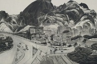 <수묵화 >손선영, 인사동 꼭대기에서, 도침지, 먹  60.3×35.0