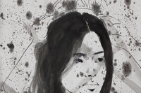 <수묵표현>, 신유진, 자화상, 순지-먹물,50x50