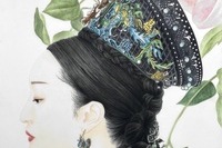 <채색화> 김정연, 중국여자,  공필화 순지에 채색 72.7x60.6