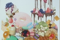<표현기법>김주희, 모험, 채색및지점토 65.5x75.5