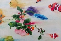 <채색기법>, 전유나, 숲 속 바다, 장지에 물감, 330x230mm  