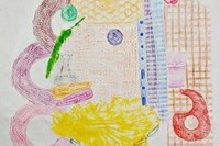 <판화>, 배예진, 화관을 쓴 여자, 수채색연필, 272x394mm