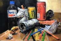 <소재와 기법>, ,물건들, 유화물감, 410x320mm