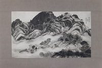 <수묵화I>이세진, 인왕제색도, 도침지에 먹 76.5x52