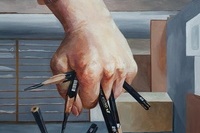 <소재와 기법>, 송유민, 억압, 아크릴, 72.7x60.6cm
