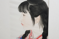 <소묘>, 김연경, 하가영 작품 모작, 공필지에 채색, 37.7x48.4cm